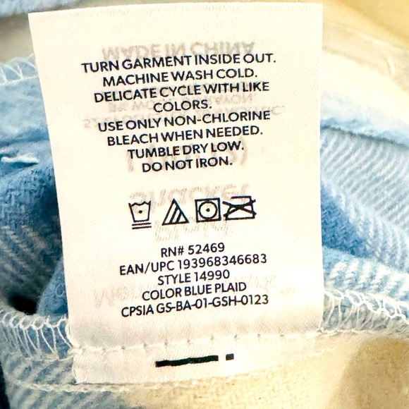 NEW Members Mark Size L (10-12) Blue/White Plaid Shacket Shirt-Jacket Pockets - Picture 9 of 9